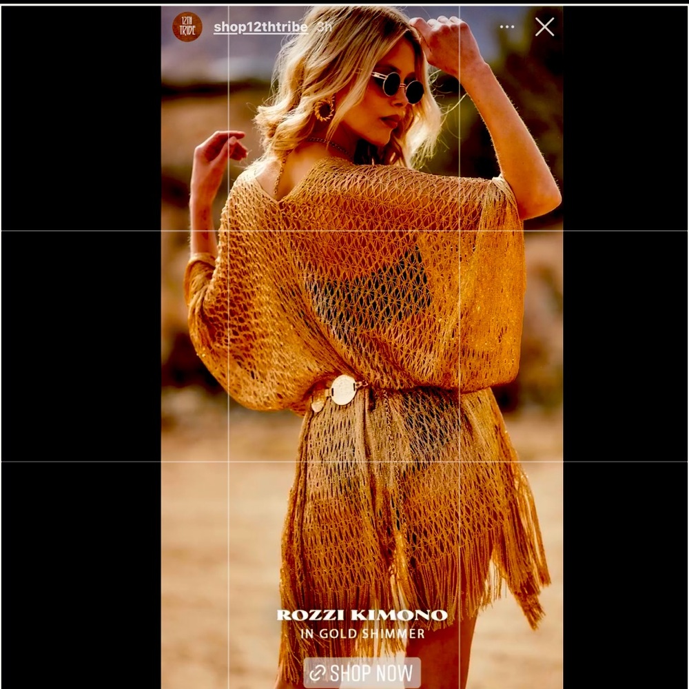12th Tribe Rossi Gold Shimmer Kimono